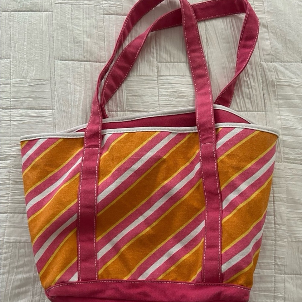 B&BW Pink and Orange Striped Tote Bag